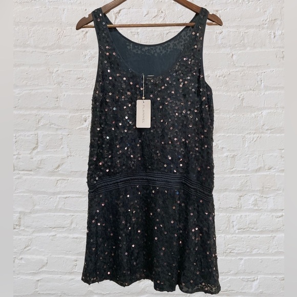 Flannel “All that glitters” navy sequin silky dress. Brand New with tags! - Picture 5 of 10